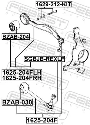 FEBEST Camber Correction Screw Set (1629-212-KIT)