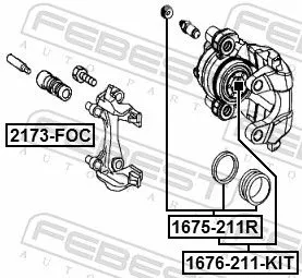FEBEST Repair Kit, brake caliper (1676-211-KIT)