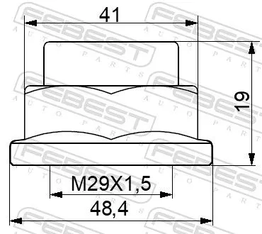 FEBEST Axle Nut, drive shaft (1698-NHUB01)
