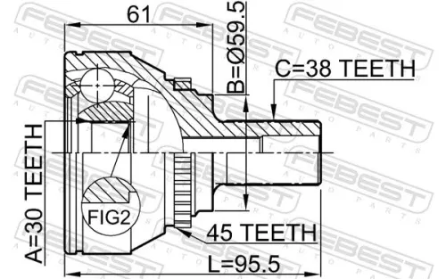 FEBEST Joint Kit, drive shaft (1710-009A45)