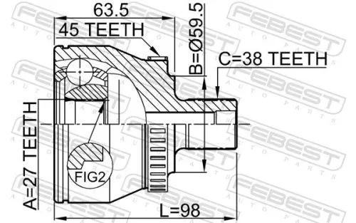 FEBEST Joint Kit, drive shaft (1710-011A45)