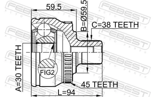 FEBEST Joint Kit, drive shaft (1710-099A45)