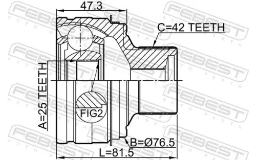 FEBEST Joint Kit, drive shaft (1710-A4)