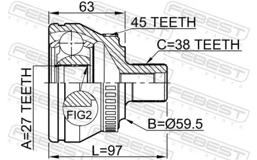 FEBEST Joint Kit, drive shaft (1710-A4B6A45)