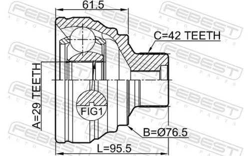 FEBEST Joint Kit, drive shaft (1710-A5)