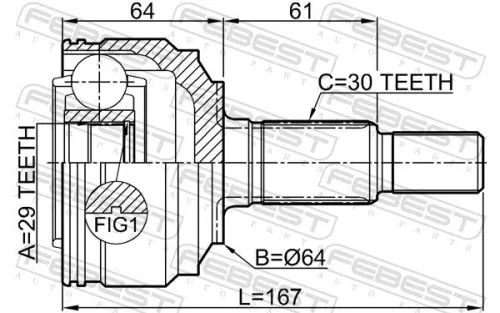 FEBEST Joint Kit, drive shaft (1710-Q7R)