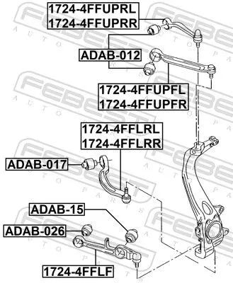 FEBEST Control/Trailing Arm, wheel suspension (1724-4FFUPRL)