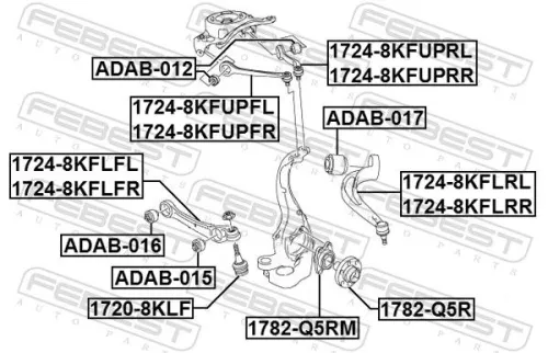 FEBEST Control/Trailing Arm, wheel suspension (1724-8KFUPRL)