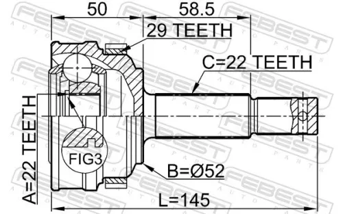 FEBEST Joint Kit, drive shaft (1810-175A29)