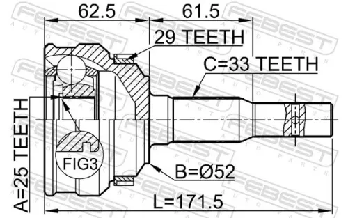 FEBEST Joint Kit, drive shaft (1810-176A29)