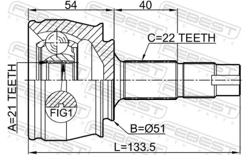 FEBEST Joint Kit, drive shaft (1810-Z12)