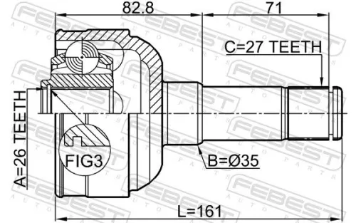 FEBEST Joint Kit, drive shaft (1811-A20DRH)