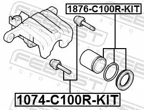 FEBEST Repair Kit, brake caliper (1876-C100R-KIT)