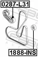 FEBEST Deflection/Guide Pulley, V-ribbed belt (1888-INS)