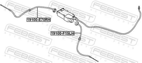 FEBEST Cable Pull, parking brake (19100-F15LH)
