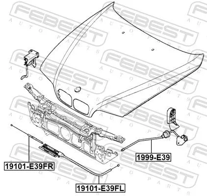 FEBEST Bonnet Cable (19101-E39FL)