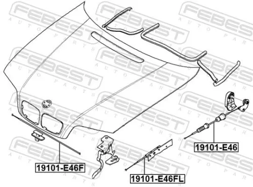 FEBEST Bonnet Cable (19101-E46F)