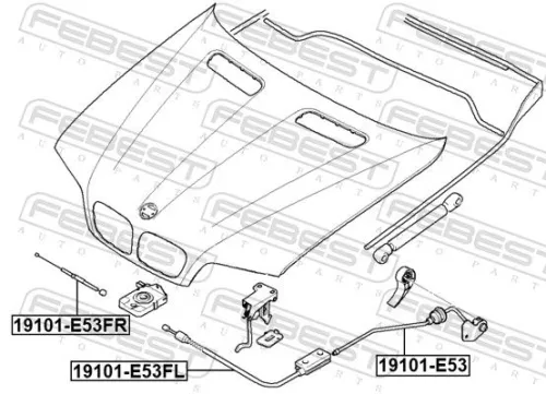 FEBEST Bonnet Cable (19101-E53)