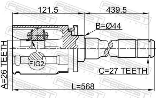 FEBEST Joint Kit, drive shaft (1911-E70RH)