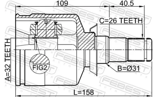 FEBEST Joint Kit, drive shaft (1911-R58LH)
