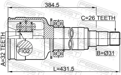 FEBEST Joint Kit, drive shaft (1911-R58RH)