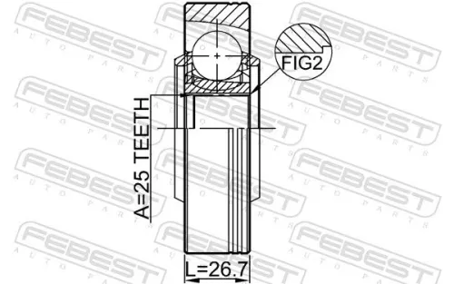 FEBEST Joint Kit, drive shaft (1911-X1SHAR)