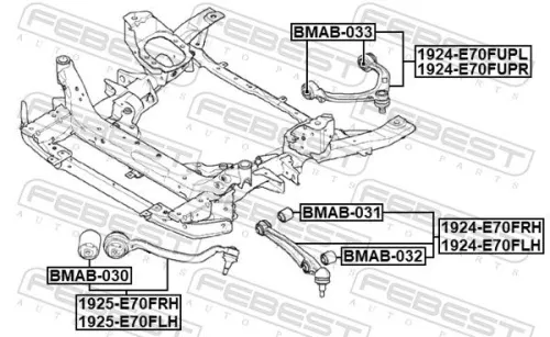 FEBEST Control/Trailing Arm, wheel suspension (1924-E70FLH)