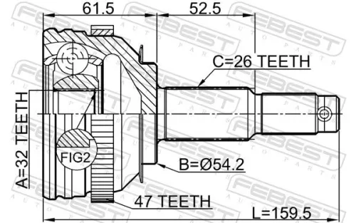 FEBEST Joint Kit, drive shaft (2010-CARA47)