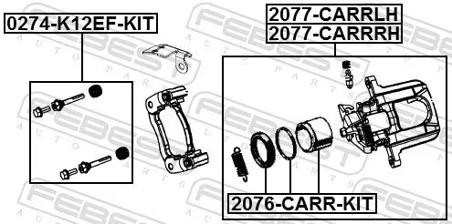 FEBEST Repair Kit, brake caliper (2076-CARR-KIT)