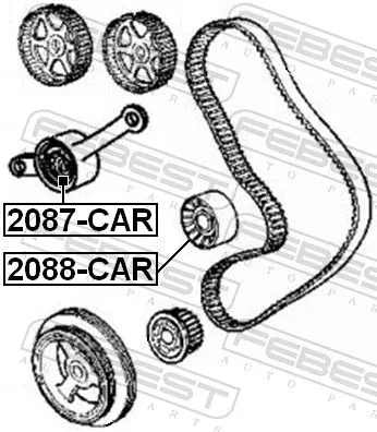 FEBEST Tensioner Pulley, timing belt (2087-CAR)
