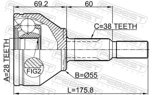 FEBEST Joint Kit, drive shaft (2110-EXPL)