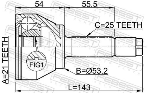 FEBEST Joint Kit, drive shaft (2110-FUS)