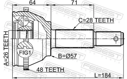FEBEST Joint Kit, drive shaft (2110-FYA48)