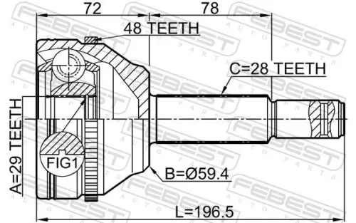 FEBEST Joint Kit, drive shaft (2110-TRDA48)