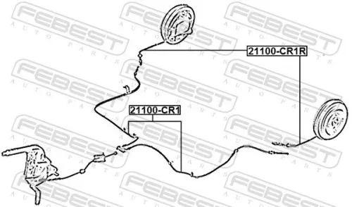 FEBEST Cable Pull, parking brake (21100-CR1R)