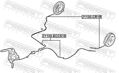 FEBEST Cable Pull, parking brake (21100-ECCS18)