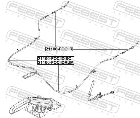 FEBEST Cable Pull, parking brake (21100-FOCIIR)