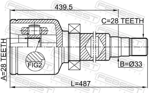 FEBEST Joint Kit, drive shaft (2111-AWF21RH)