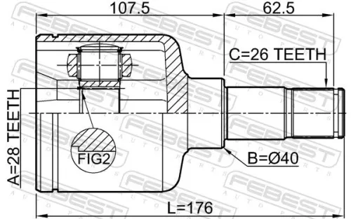 FEBEST Joint Kit, drive shaft (2111-CA220LH)