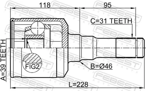FEBEST Joint Kit, drive shaft (2111-F150LH)