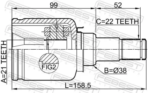 FEBEST Joint Kit, drive shaft (2111-FUSATLH)