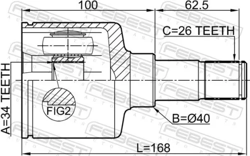 FEBEST Joint Kit, drive shaft (2111-GE30MTLH)
