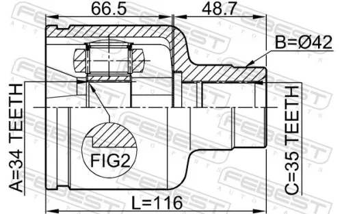 FEBEST Joint Kit, drive shaft (2111-GE30RH)