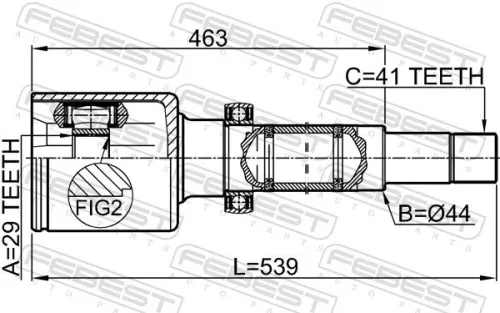 FEBEST Joint Kit, drive shaft (2111-TT9DRH)