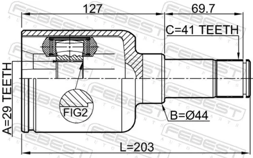 FEBEST Joint Kit, drive shaft (2111-TTFLH)