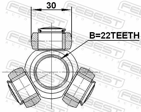 FEBEST Spider Assembly, drive shaft (2116-CAK)