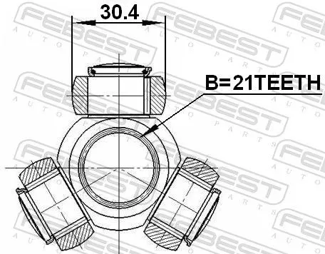 FEBEST Spider Assembly, drive shaft (2116-FOC16)