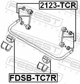 FEBEST Link/Coupling Rod, stabiliser bar (2123-TCR)