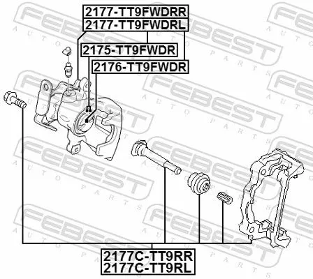 FEBEST Brake Caliper (2177-TT9FWDRL)