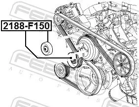 FEBEST Deflection/Guide Pulley, V-ribbed belt (2188-F150)